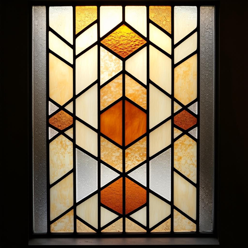 Amber Geometry — Art Deco Inspired Stained Glass Window Film - Etsy