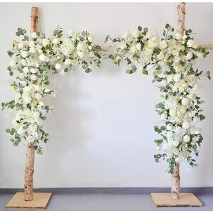 White Wedding Archway Flower Rustic Wedding Corner Swag - Etsy