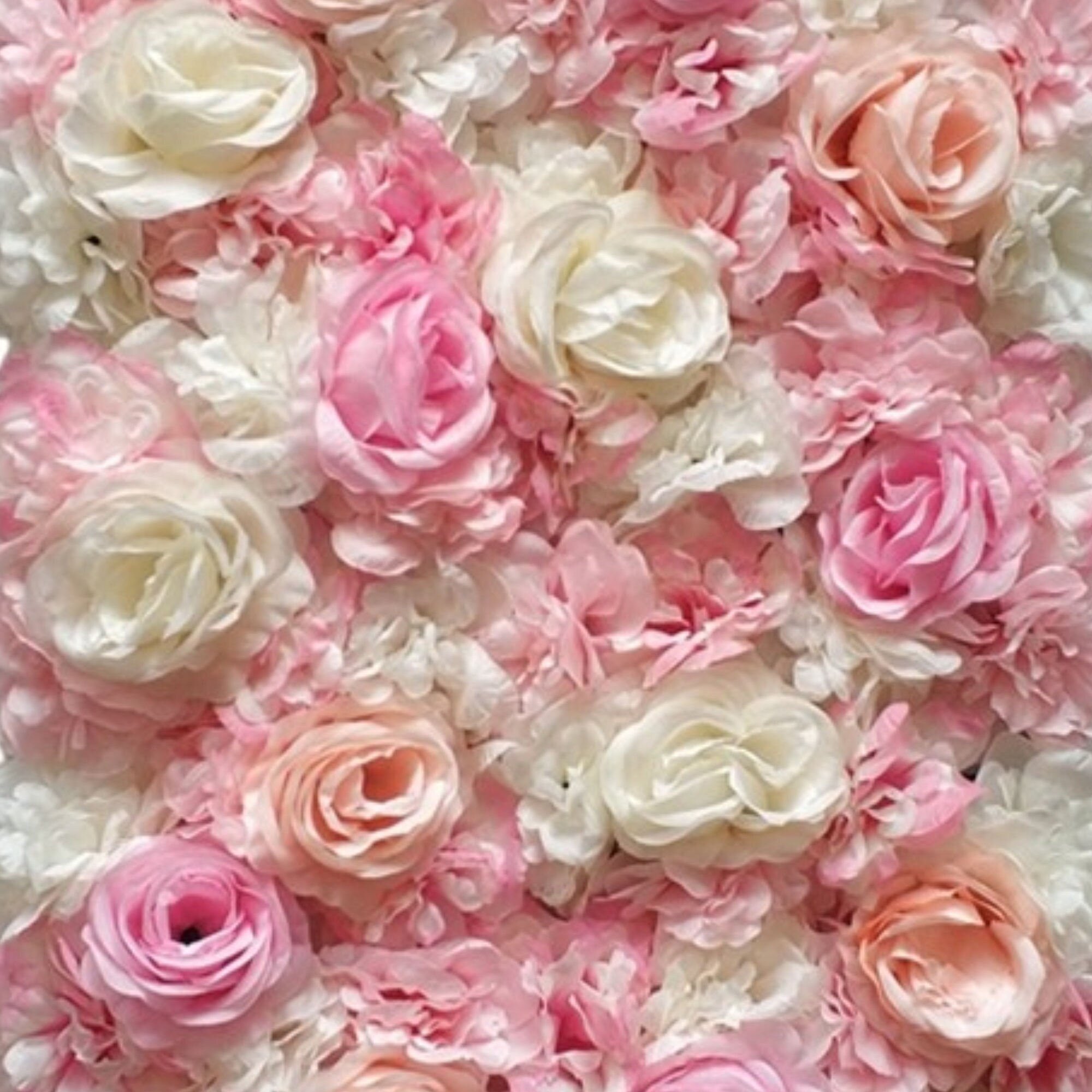 White&pink 3D Flower Wall Artificial Mix Rose Floral Wall Etsy