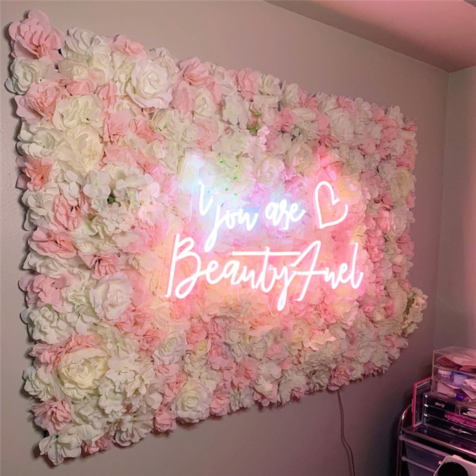 White&pink Wedding Flower Wall Panel Backdrop for Wedding Etsy