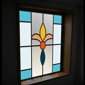 Minimalist Stained Glass Window Film – Custom Decorative Privacy Decals with Elegant Floral Patterns