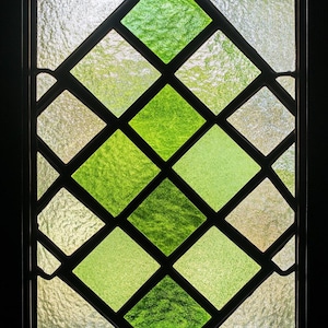 Diamond Pattern Stained Glass Window Film - Decorative Privacy Film for ...