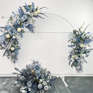 Blue Flower Arrangement Flower Row Wedding Arch Decoration Rose Floral Artificial Flower Home Party Banquet Decorative Draft