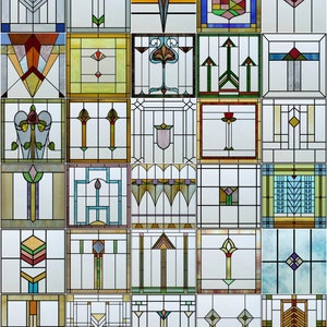 Pellicola per finestre personalizzata, adesivo in vetro colorato, design vintage, privacy smerigliata, adesione statica, decorazione della porta, accento dell&#39;home office