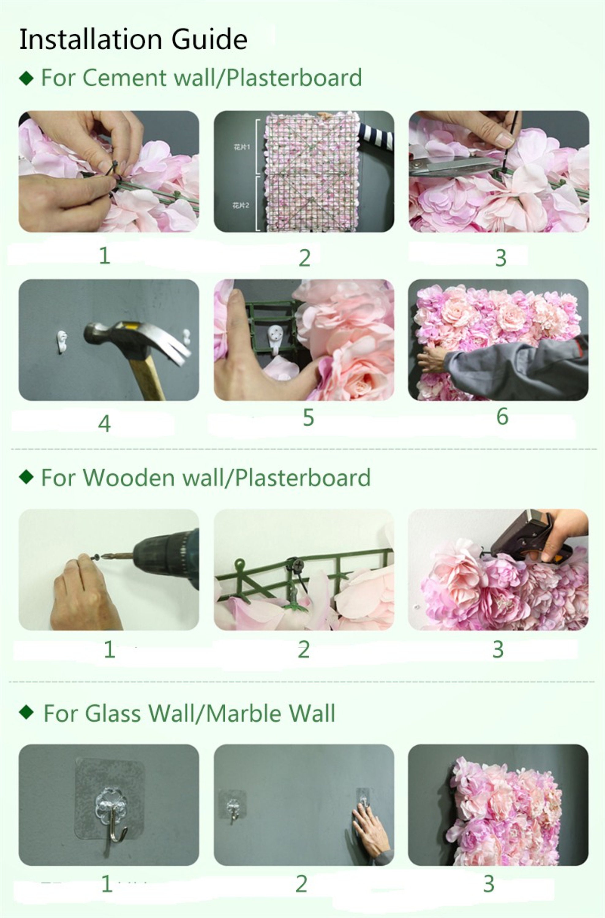  HONGMEIHUI Artificial Flower Wall Panel 3D Rose Wall Backdrop  Flloral Wall Pared de Flores Artificiales para Decoracion Pink Flower Wall  Panels Decor for Home Weding Party Decoration(Pink) : Home & Kitchen