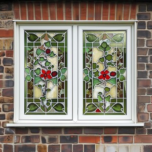 Aangepast formaat 3D matte glasfolie - glas-in-loodeffect, decoratieve uv-bescherming, privacy mat statisch hechtend