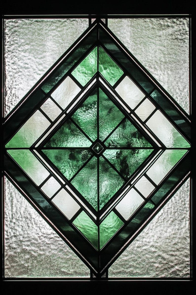 Diamond Pattern Stained Glass Window Film - Decorative Privacy Film for ...