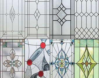 Custom-sized Stained Glass Window Film - Frosted Static Cling for