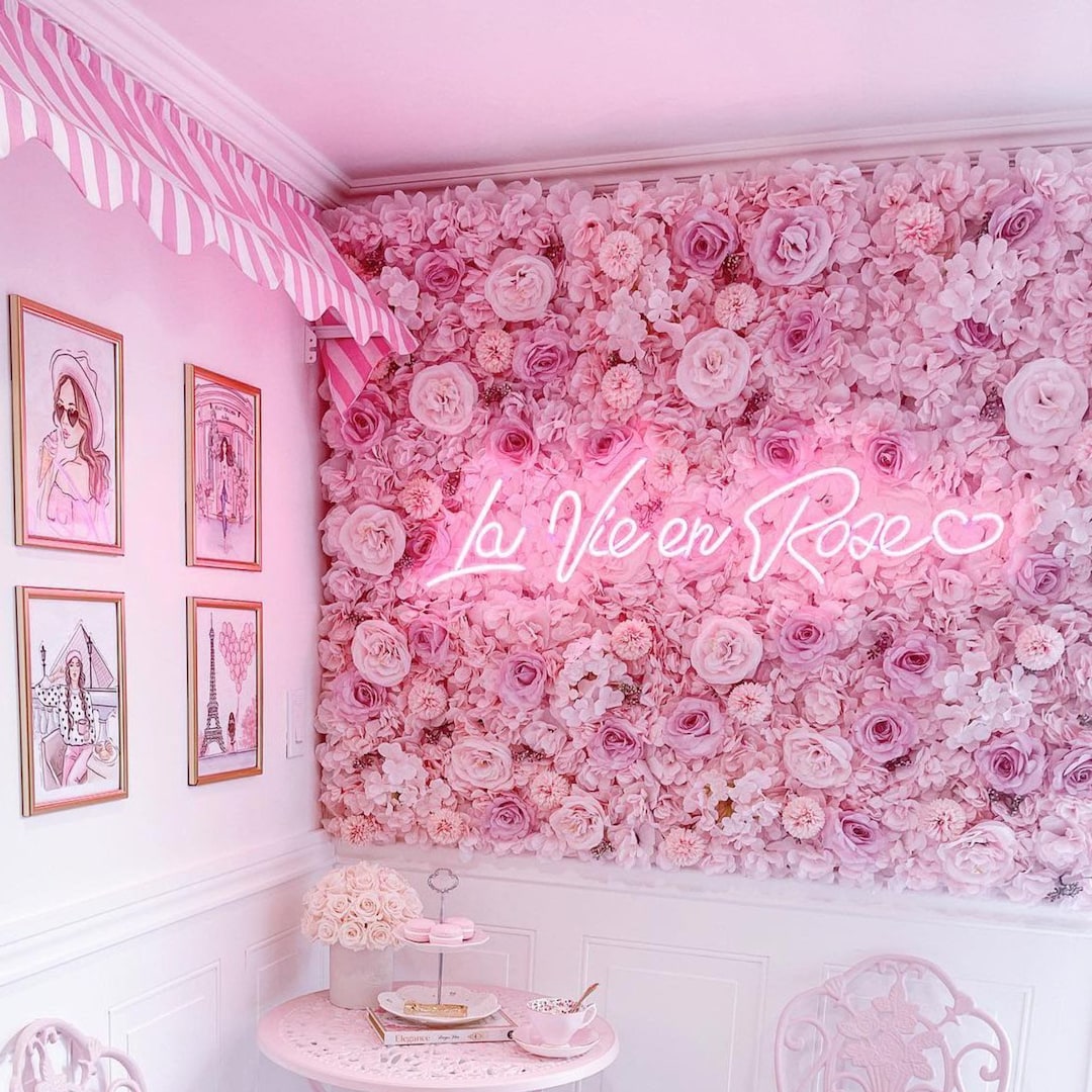 Pink Flower Wall 3D Artificial Flower Panel Home Shop Party Holiday Wall Decor Photography