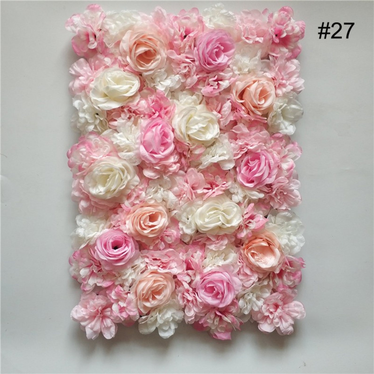 White&pink 3D Flower Wall Artificial Mix Rose Floral Wall Etsy