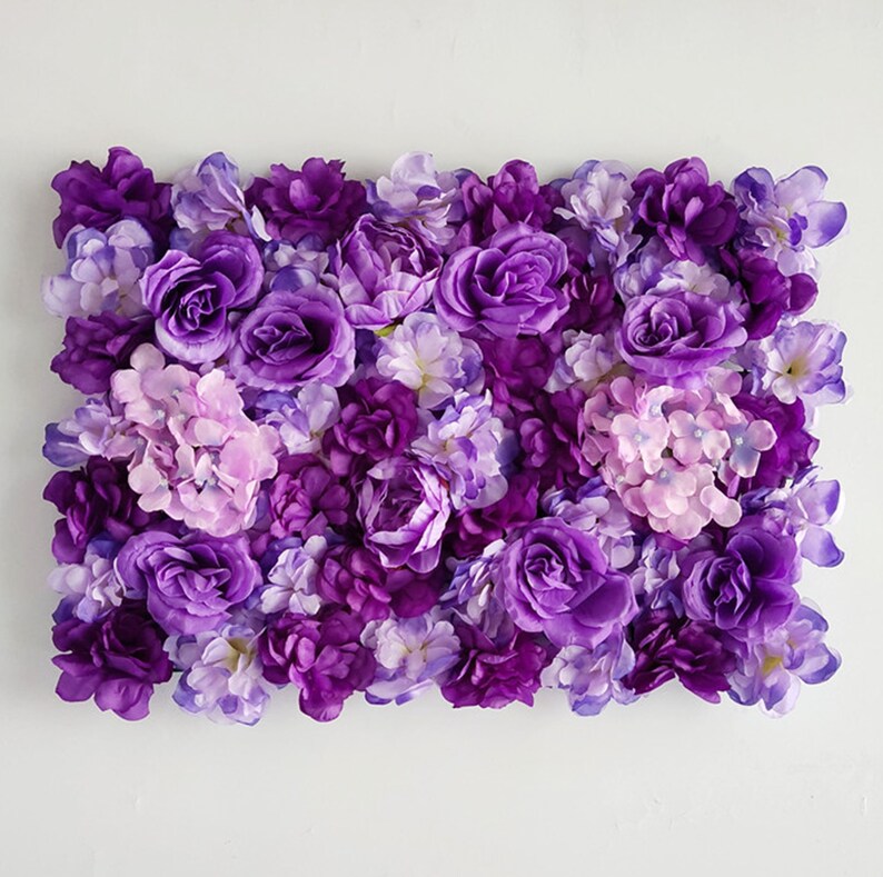 Purple Rose Flower Wall Artificial Flower Panel Home Shop Etsy