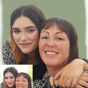 Retrato personalizado, pintura digital personalizada, pinturas de regalo fotográfico