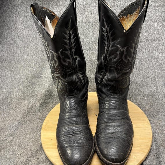 Tony Lama Boots Mens Size 10.5 EE Black Western Cowboy  display picture 3
