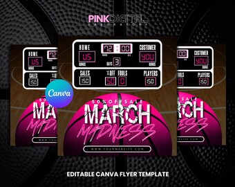 Folleto de March Madness, Folleto de reservas, Folleto de citas disponibles, Folleto de baloncesto, Reserva ahora, Folleto de reservas de marzo, Folleto de Canva, Oferta de marzo