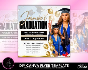 Graduation Invitation Flyer, Graduation Party, Graduation Flyer, Class Of 2025, High School Graduation, College Grad Party, Senior, Invite