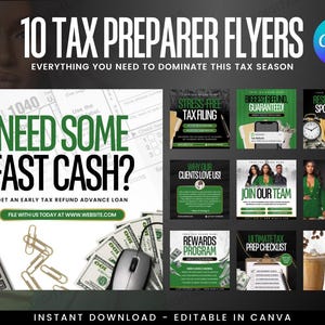 Tax Prep Flyer Bundle, Tax Prep, Tax Season, Accountant Flyers, Corporate Business, Credit Repair, Tax Consultation, Tax Flyer Templates