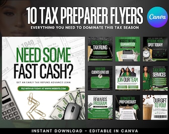 Tax Prep Flyer Bundle, Tax Prep, Tax Season, Accountant Flyers, Corporate Business, Credit Repair, Tax Consultation, Tax Flyer Templates