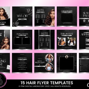 Hair Flyer template set, Wig install flyers, braids flyers, hair braids flyers, Instagram flyers, hair flyer, wig flyers, template set