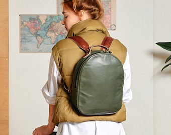 Leather City Backpack Maley - Handmade Full leather City and Travel Women's Backpack with minimalistic design