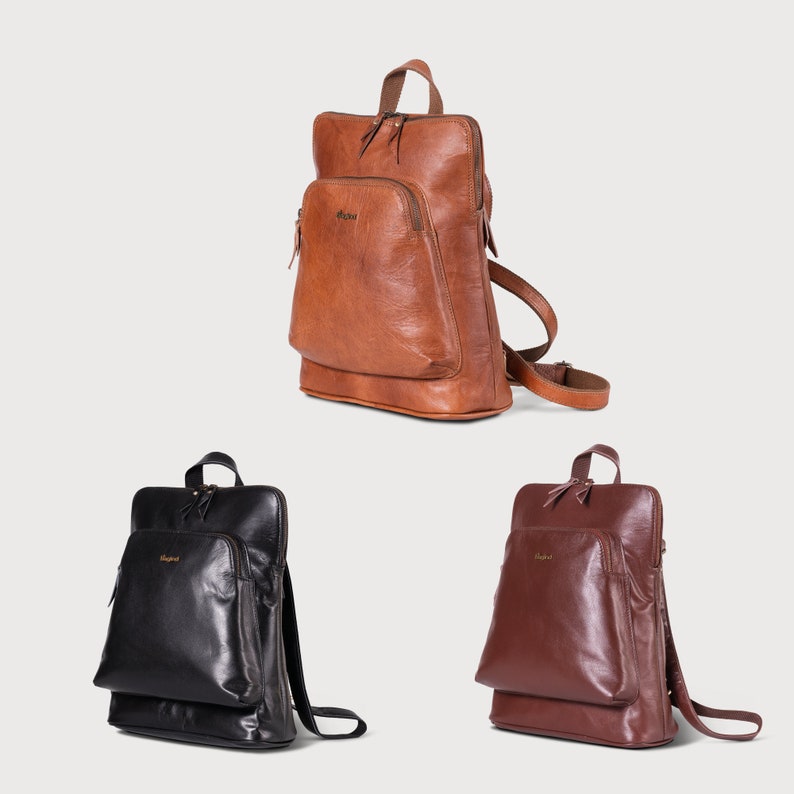 2in1 Premium Leather City Backpack and Handbag - Women's Handmade Full leather City Backpack Miley with Adjustable straps