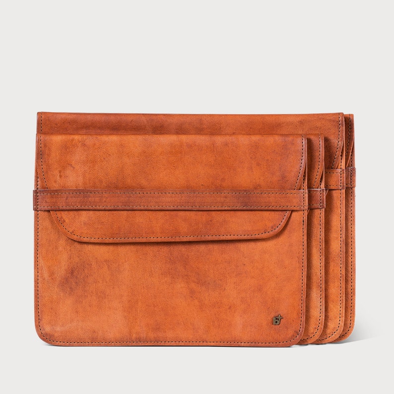Premium Leather Laptop Case - Handmade Full leather Quality Case with Cotton Linen, various sizes