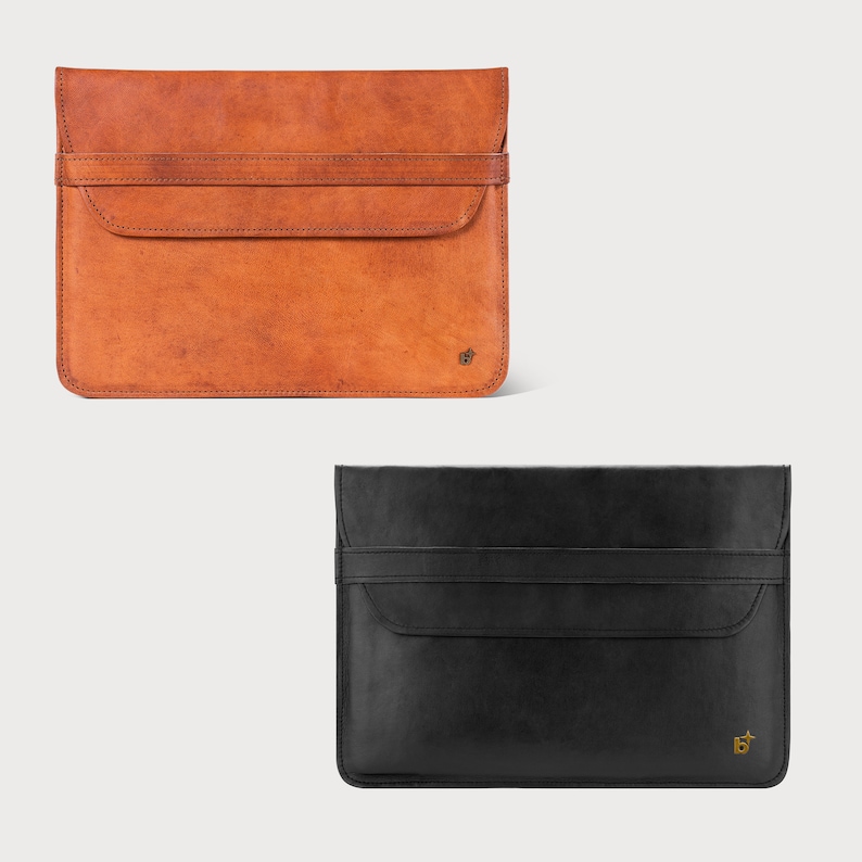 Premium Leather Laptop Case - Handmade Full leather Quality Case with Cotton Linen, various sizes