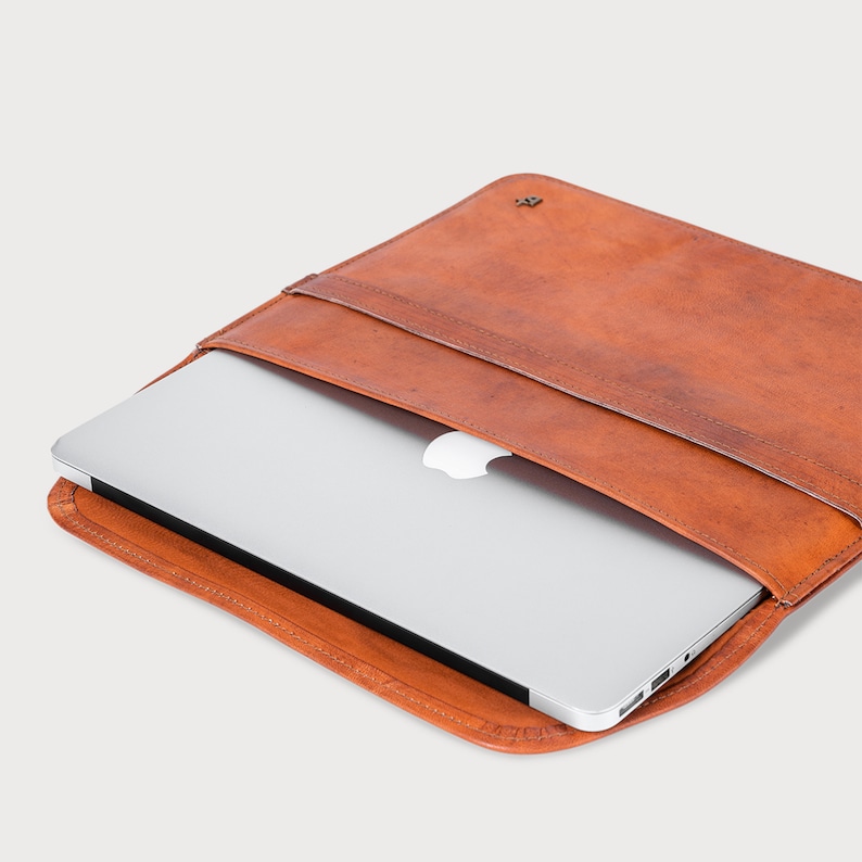 Premium Leather Laptop Case - Handmade Full leather Quality Case with Cotton Linen, various sizes