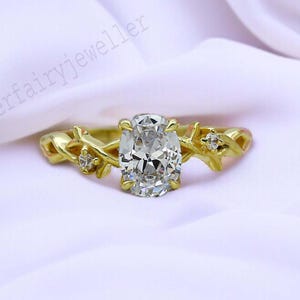 Oval Cut Moissanite Engagement Ring 925 Sterling Silver Leaf Wedding Ring Unique Twig Promise Ring Wedding Anniversary Ring Gift For Women