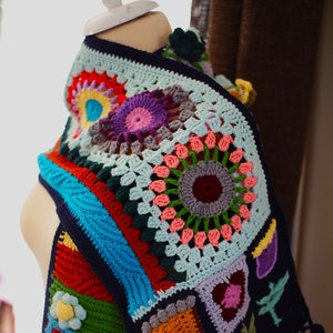Handknitted Scarf, Ready to Ship, Colorful Summer Style, Gifts
