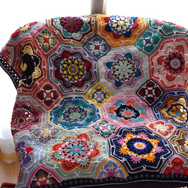 Crochet Blankets for Sale, Ready to Ship, Heirloom Gifts, Persian Tiles blanket