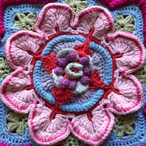 Crochet Round Afghan Blanket, Mandala Madness Blanket, Ready to Ship image 7