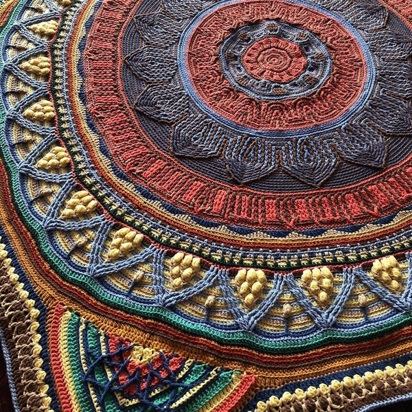 Crochet Blankets for Sale, Ready to Ship, Heirloom Gifts, Labyrinth Mandala Blanket