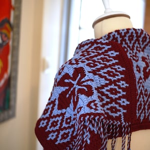 Crochet Maple Leaf Scarf: Cotton Blend Stole