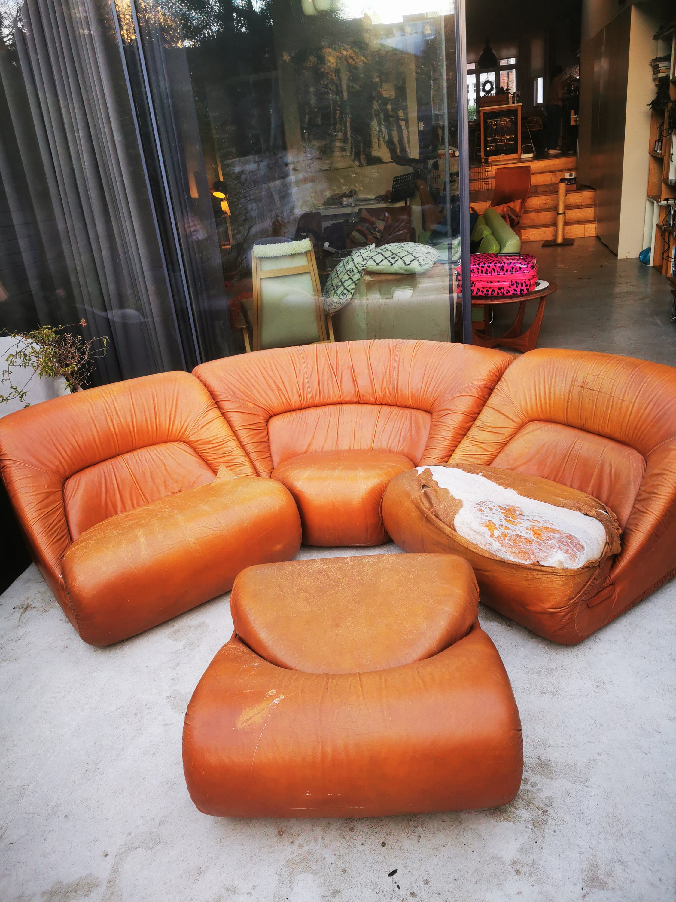 Real Leather Sectional for sale Only 2 left at 60