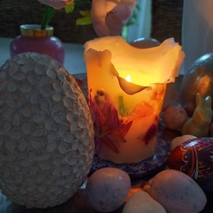 Botanical Candle Botanische Kerze ohne Duft/Geburtstagskerze Blumenkerze mit Trockenblumen Ritualkerze Bild 9