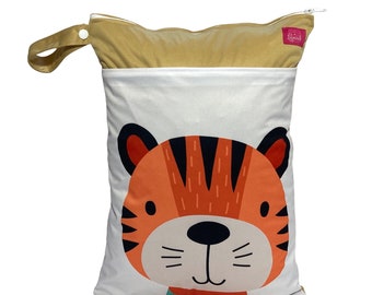 Wetbag Tiger for change of clothes, as diaper bags, swimming bags and much more.