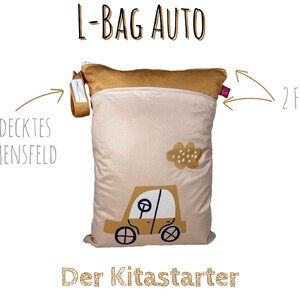 Personalisierbares Wetbag 2er Set 30 x 40 cm Autos zum Kitastart, für Wechselkleidung, Stoffwindeln, Wickelsachen geruchsdicht Bild 3