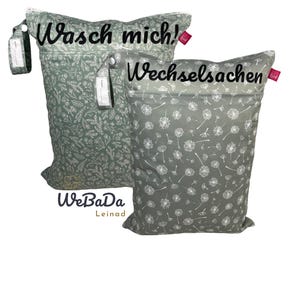 Personalisierbares Wetbag Set "Salbei" Geschenk für Camper & Sportler, Accessoire für Reise u. Alltag - nachhaltig, geruchsdicht, funktional