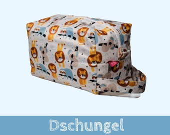 Wetbag / Windeltasche / Kulturbeutel "Dschungel" - Aufbewahrung für Pocketwindeln, als Schuh- oder Schwimmbeutel. waschbar. geruchsdicht.