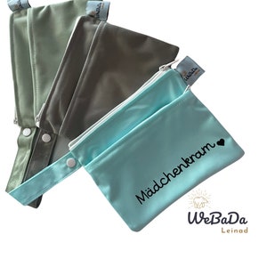 Personalisierbare Mini Wetbags in verschiedenen Farben (uni) / Hygienebeutel / Kosmetiktasche: für Windeln, Kosmetik, Damenhygiene, Lappen