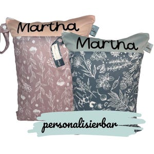 Personalisierbares Wetbag 2er-Set (30 x 40 cm) "Natur" - Wäschebeutel für Camping, Badesachen & als Ersatz für Plastiktüten