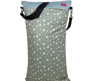 Large XXL wetbag "dandelion" with shoulder strap (adjustable in length, detachable) - laundry bag, cloth diaper bag, swim bag