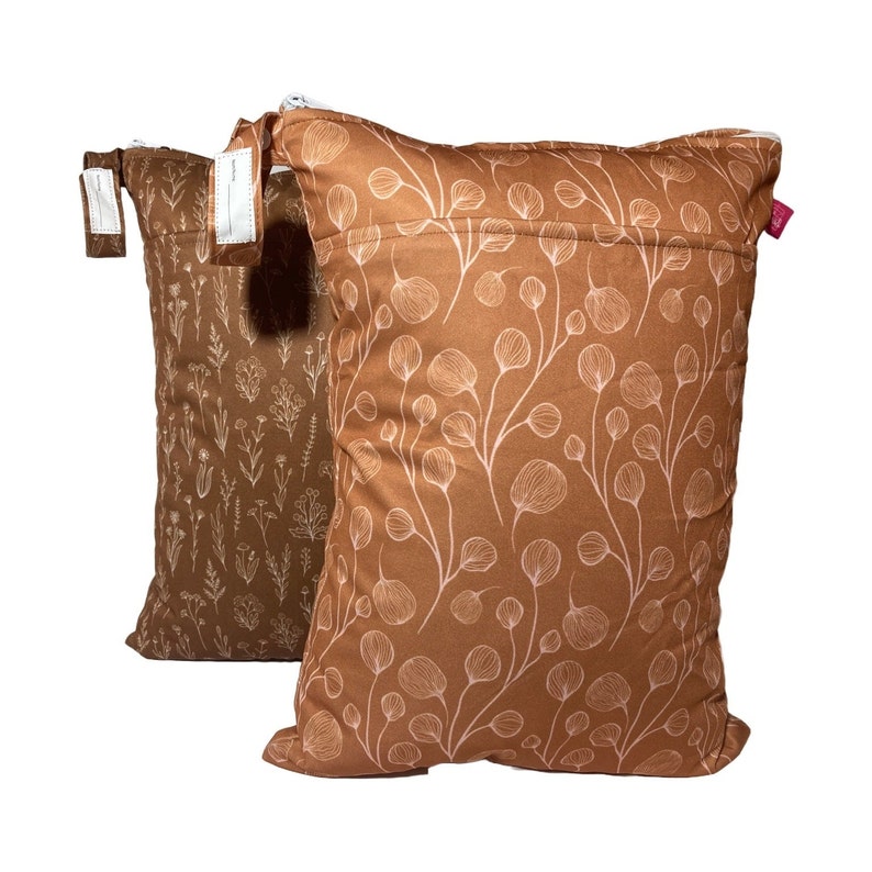 Personalisierbares Wetbag 2erSet ca. 30 x 40cm: 2 Fächer, für Wechselkleidung, Schwimmbeutel, Kitabeutel, waschbar, geruchsdicht Bronze