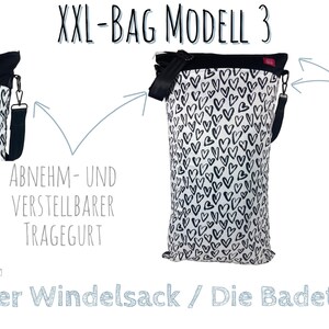 Wetbag XXL Herz für Stoffwindeln, Schmutzwäsche, als Badetasche, Wäschebeutel, Windelsack Bild 2