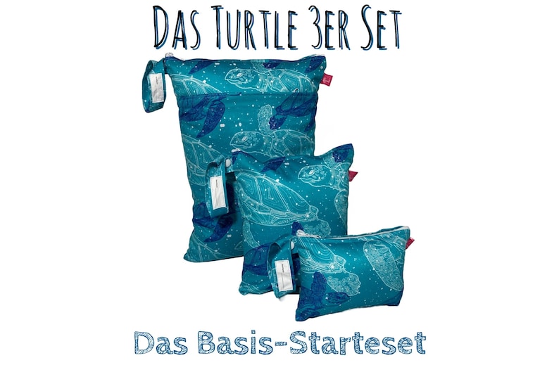Große XXL Wetbag Schildkröten: Wäschesack, Stoffwindelbeutel, Schwimmtasche waschbar. platzsparend. nachhaltig. Bild 5