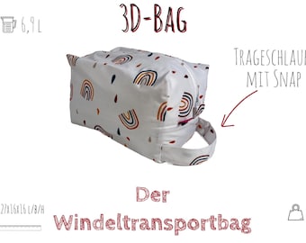 Wetbag / waschbare Tasche für Ersatzkleidung / Kulturbeutel "Regenbogen rot"