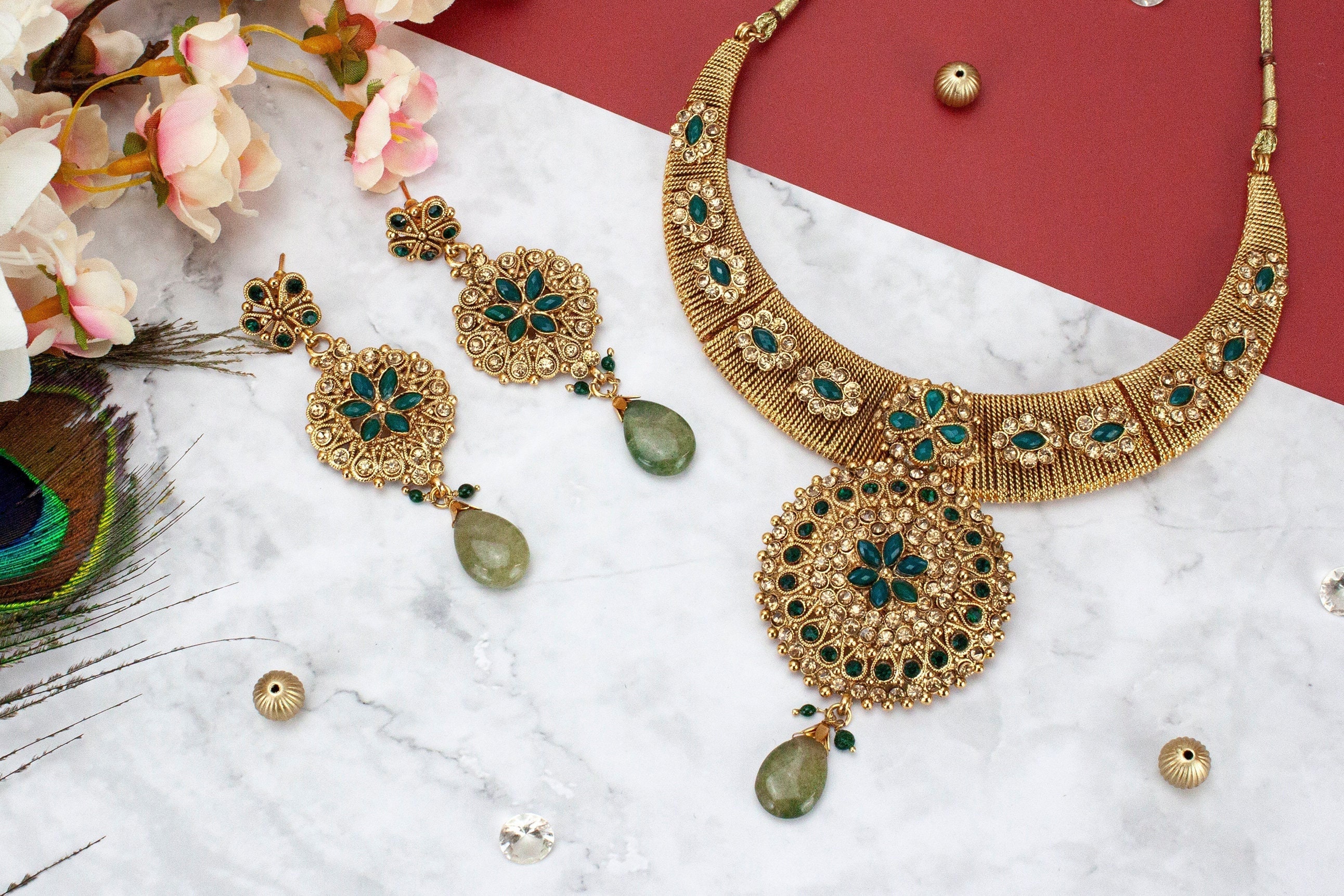 Green asian jewellery sale