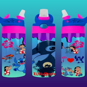 Lilo and Stitch 12oz Kids Sippy Tumbler PNG Design