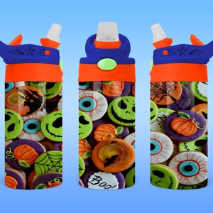 Halloween Keks Gesichter 12oz Kinder Sippy Becher PNG Design