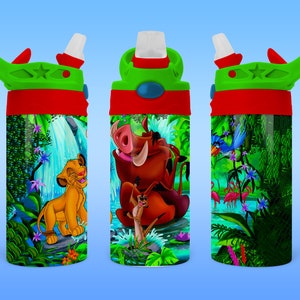 Customizable Lion and Friends 12oz Kids Sippy Tumbler PNG Design